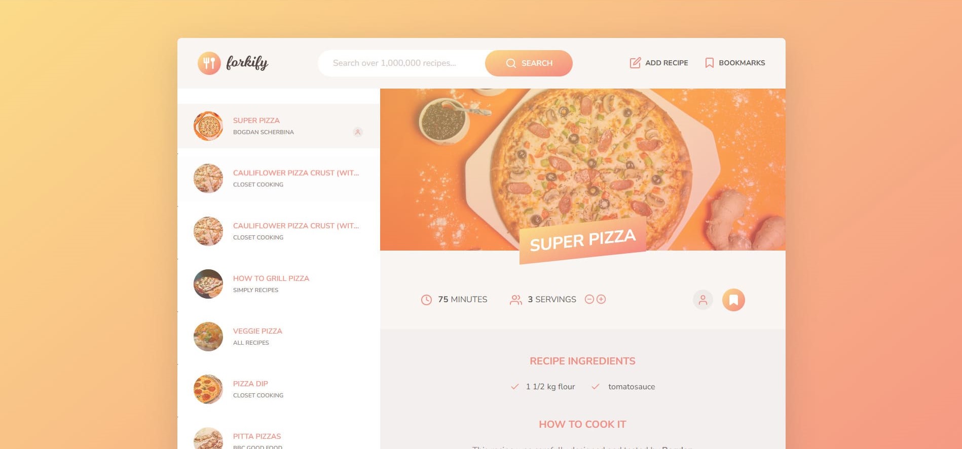Forkify application preview